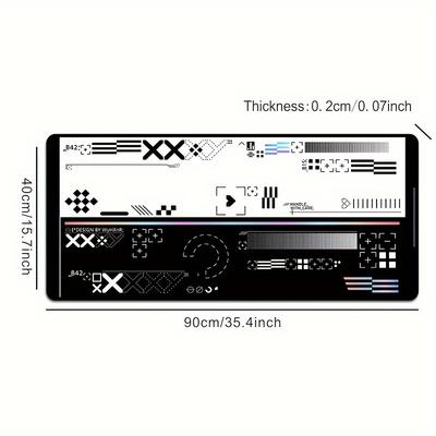 TEMU Extra-large Gaming Mouse Pad For Laptops & Desktops - Non-slip, Washable Rubber Base, Perfect For Office Use Image