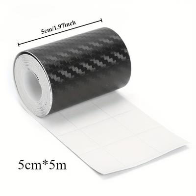 TEMU 5m Carbon Fiber Car Sticker - Scratch-proof & Waterproof Diy Protection Film For Thresholds, 3d Textured Surface, Pvc Material, Easy To Apply, Carbon Fiber Car Accessories Image