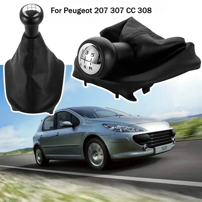 Pomello del cambio a 5 velocità Leva del cambio Stick Ghetta Boot Copertura in PU per Peugeot 206 207 307 CC Citroen C3/C5/Xsara Accessori auto
