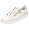 Plateausneaker REMONTE, Damen, Gr. 36, weiß (sanftes weiß, goldfarben), Leder, Lederimitat, sportlich, Schuhe, Freizeitschuh, Halbschuh, Schnürerschuh, seitlicher Reißverschluss