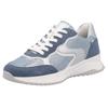 Keilsneaker RIEKER SPORT, Damen, Gr. 41, jeansblau, weiß, silberfarben, Veloursleder, Textil, Lederimitat, kontrastfarbene Details, casual, Schuhe, Schnürschuh, Halbschuh, Freizeitschuh im Streetwear-Style