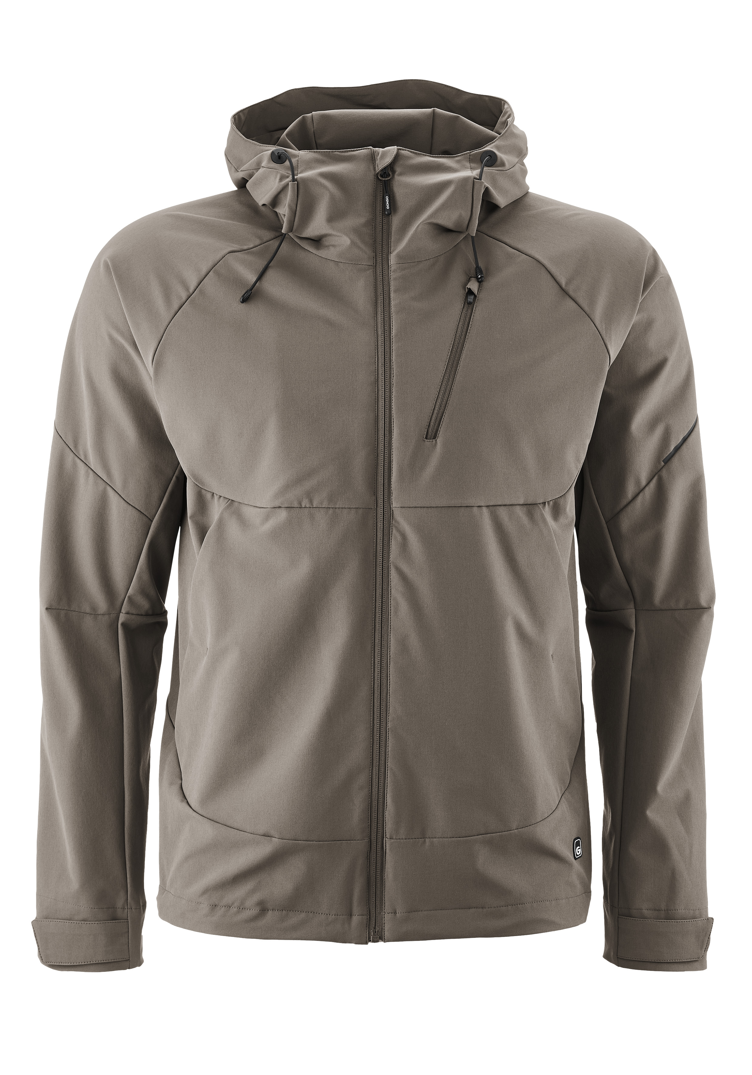 Fahrradjacke GONSO "Trail Jacket M", Herren, Gr. M, grau (terragrau), 90% Polyester (recycelt), 10% Elasthan, Rundhals, Jacken Fahrradjacke, robuste Herren Radjacke, windabweisende Funktionsjacke, Slim Fit