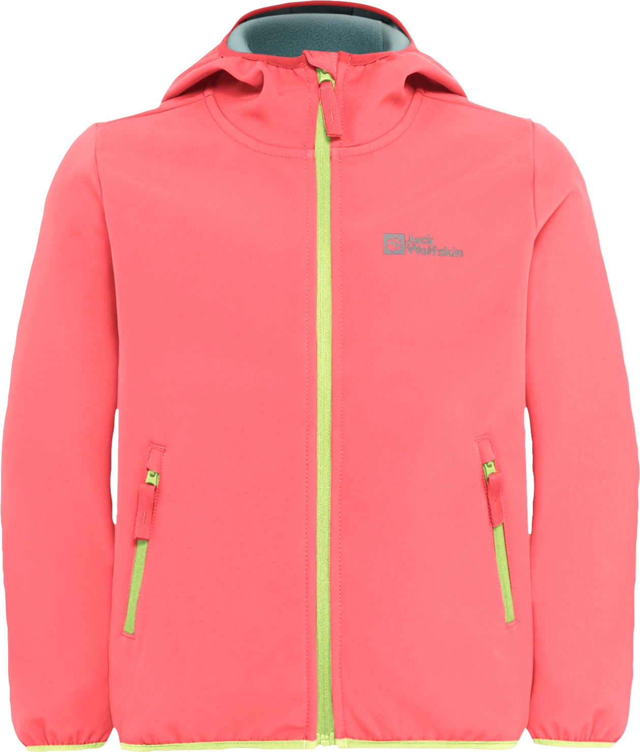 Softshelljacke JACK WOLFSKIN "FOURWINDS JACKET KIDS", Kinder, Gr. 176, orange (sunset coral), Softshell, Obermaterial: 100% Polyester. Futter: 100% Polyester. Futter 2: 100% Polyester. Innenseite: 100% Polyamid, hoch geschlossener Ausschnitt,... Image