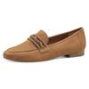 Slipper MARCO TOZZI, Damen, Gr. 40, braun (hellbraun), Ziegenveloursleder, modisch, Schuhe, Blockabsatz, Loafer, Businessschuh, Schlupfschuh mit Zierriegel