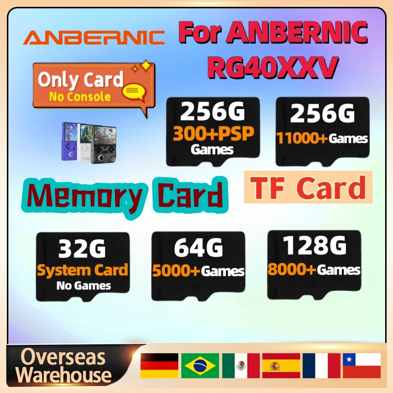 Pour ANBERNIC RG40XXV TF carte mémoire rétro Console de jeu portable Console de jeu vidéo carte préchargée jeux universels 256G PSP