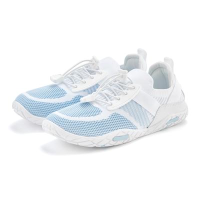 Sneaker LASCANA, Damen, Gr. 38, blau (weiß, hellblau), Obermaterial: 50% Lederimitat, 50% Textilmaterial. Futter: 100% T