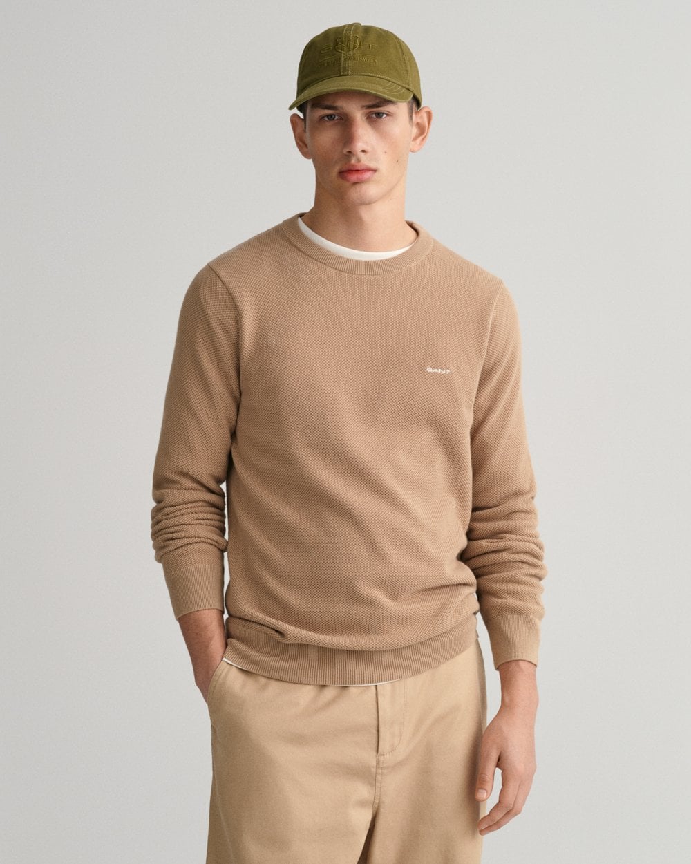 Gant Cotton Pique C-Neck Strickpullover