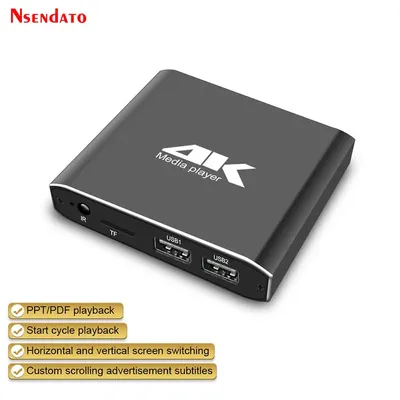 4K H.265 Advertising HD Media Player Mini 1080P Full HD MP4 Video MultiMedia HDD Player For Micro SD