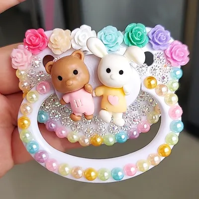Luxury Adult Baby Pacifier Rabbit Design Pacifier Adult Baby Teether Silicone Pacifier Holder Dummy