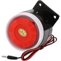 Klaxon Sirène Alarme, 120dB DC 12V Mini Filaire Rouge Klaxon Sirène Système D'alarme Sonore