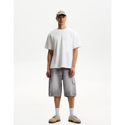 Bershka Baggy Cargo Bermuda Shorts Men 36 Grey