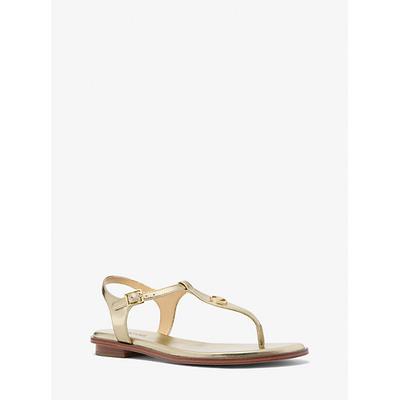 Michael Kors Mallory Metallic T-Strap Sandal Gold 5