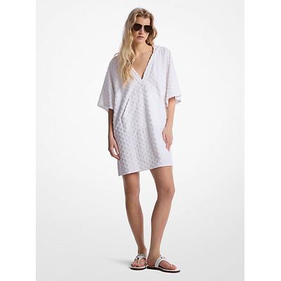 Michael Kors Logo Embossed Cotton Terry Coverup White L-XL