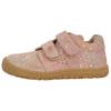 Barfußschuh LURCHI "Noah Barefoot", Kinder, Gr. 26, rosa, Veloursleder, kontrastfarbene Details, casual, Schuhe, Klettschuh, farbiger Glitzerdruck, Größenschablone zum Download