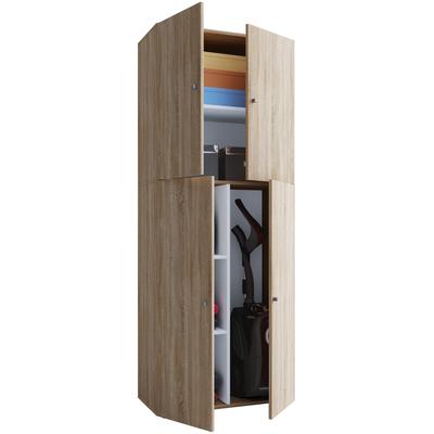 Mehrzweckschrank VCM "VCM Holz Besenschrank 6 Fächer Haushaltsschrank Maße: B. 70 x H. 184 x T. 40 cm 4 Drehtüren - Lona