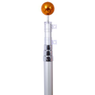 25FT Heavy Duty Aluminum Telescopic Flag Pole Kit, Sectional Flag Pole Kit, Outdoor Inground Flag Poles with Topper Balls