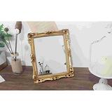 House of Hampton® Vintage 11 X 9.5 Inch Decorative Mirror, Wall Mounted & Tabletop Makeup Mirror, Square in Antique Gold | Wayfair