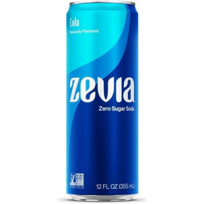 Zevia Zero Sugar Soda, Ready-to-Drink, Sugar Free, 12 fl oz, Cola, 12/Carton (ZEV0190112)