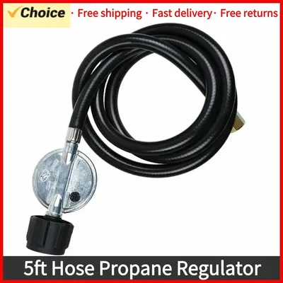5ft Hose Propane Regulator Propane Extension Hose Regulator Gas BBQ Grill Heater LP Line Fire Pit Low BBQ Propane Regulator