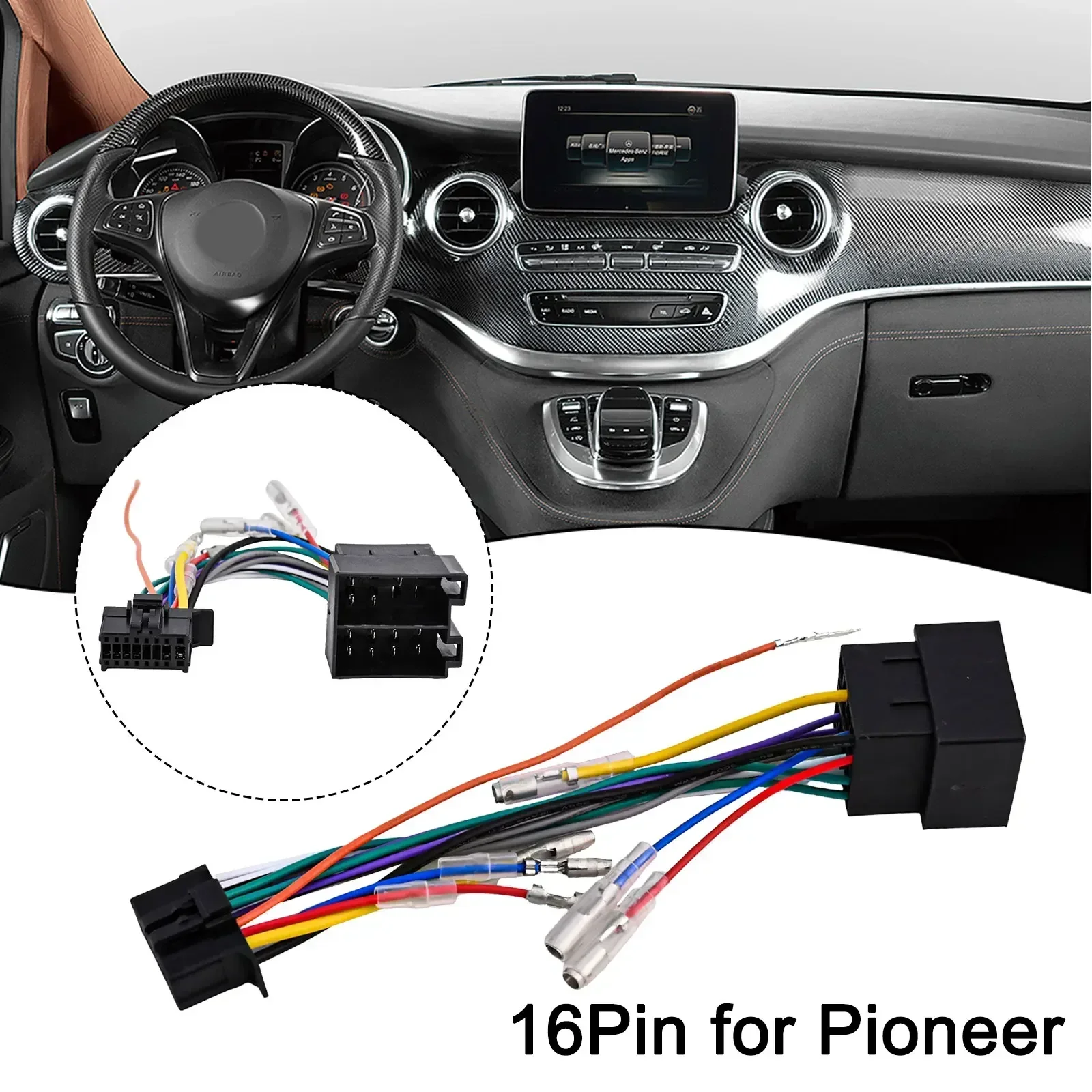 16-poliges, zuverlässiges und stabiles Autoradio-Kabelbaum-Stecker-Adapterkabel für Pioneer DEH/MVH ISO-Autozubehör Image