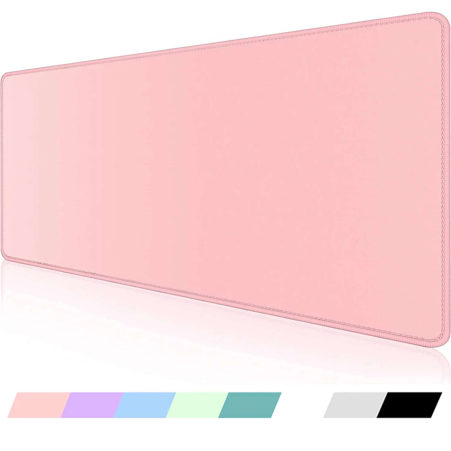 Computer-Laptop-Mauspad, Büro, Damen, groß, rosa, minimalistisch, Schreibtischunterlage, Mädchen, XXL, 400 x 900, Gaming-Mauspad, Gummiunterseite, rutschfest Image