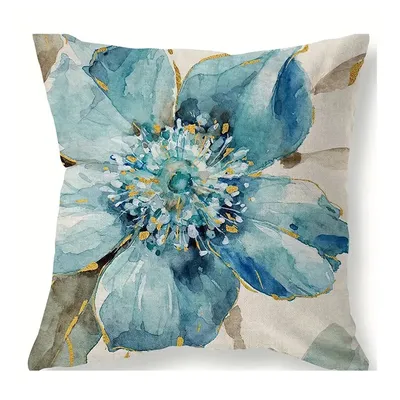 Auto Sofa Kissen Kissen Kissen bezug quadratische Kissen Kissen bezug blaue Blume Druck Dekoration Image