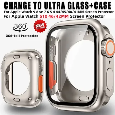 Displayschutzfolie für Apple Watch 46 mm, 45 mm, 44 mm, 40 41 42 mm, harte PC-Front- und Image