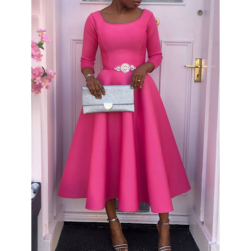 Kentucky DerbyWomen's Midi Dress A Line Dress Fit And Flare Dress Elegant Party Cocktail Wedding Guest Engagement Cocktail Party Regular Fit Graphic Sleeveless V Neck Black White Red Fuchsia Summer