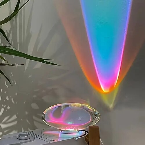 LED-Kristall-Dekolampe, USB-Stromversorgung, Nachtlampe, Regenbogen-Sonnenuntergang, RGB, bunte Beleuchtung für die Raumdekoration, einzigartiges Geschenk für Freunde Image
