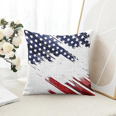 Amerikanische Flagge Vintage Dekorative Wurfkissenbezug 1PC Weicher quadratischer Couchkissenbezug für Schlafzimmer Wohnzimmer Sofa Stuhl 4. Juli Unabhängigkeitstag
