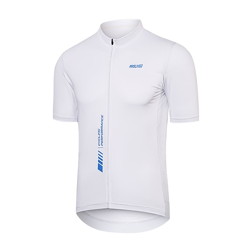 Herren Radtrikot Einfarbig Buchstaben Zahlen Kurzarm Fahhrad Trikot Oberteil mit 3 Gesäßtaschen Mountainbike MTB Straßenradsport Schnelltrocknend Reflektierende Streifen Feuchtigkeitsableitend Image