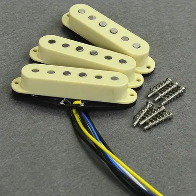 FLEOR Set of Vintage Staggered Alnico 5 Single Coil Pickups Guitar Pickups 52/52/52mm ST SSS Guitar