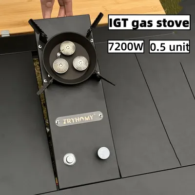 IGT Half-Unit Gas Stove 7200W High Power Stainless Steel IGT Burner Plate Folding Camping Igt Gas