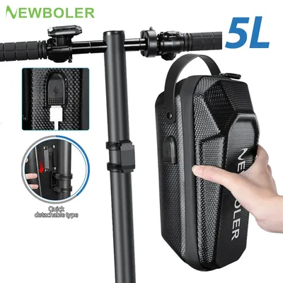 NEWBOLER Electric Scooter Front Bag Handle With USB Port Waterproof Quick Release 3L/5L EVA Large