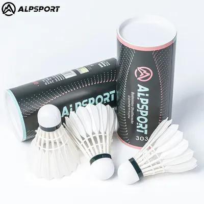 Alpsport 303 3/6/9 tubes White Goose Feather Badminton TraAlpsport ining ball Smooth Speed Outdoor