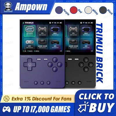 TRIMUI BRICK Handheld Game Console 3.2'' IPS Screen A133P Linux System Trimui UI Metal Back Panel