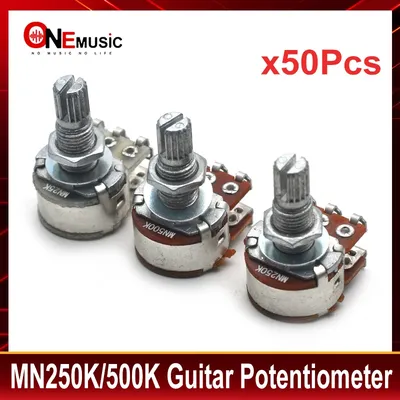 50Pcs Double balance Stacked Knurled Stalk Guitar Bass Volume Tone Control Pots Potentiometer Switch