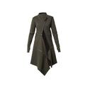 Cappotto con cerniere asimmetriche / Cappotto verde stravagante / Capospalla / Blazer verde militare / Cappotto da donna con cerniere / Maniche con fo