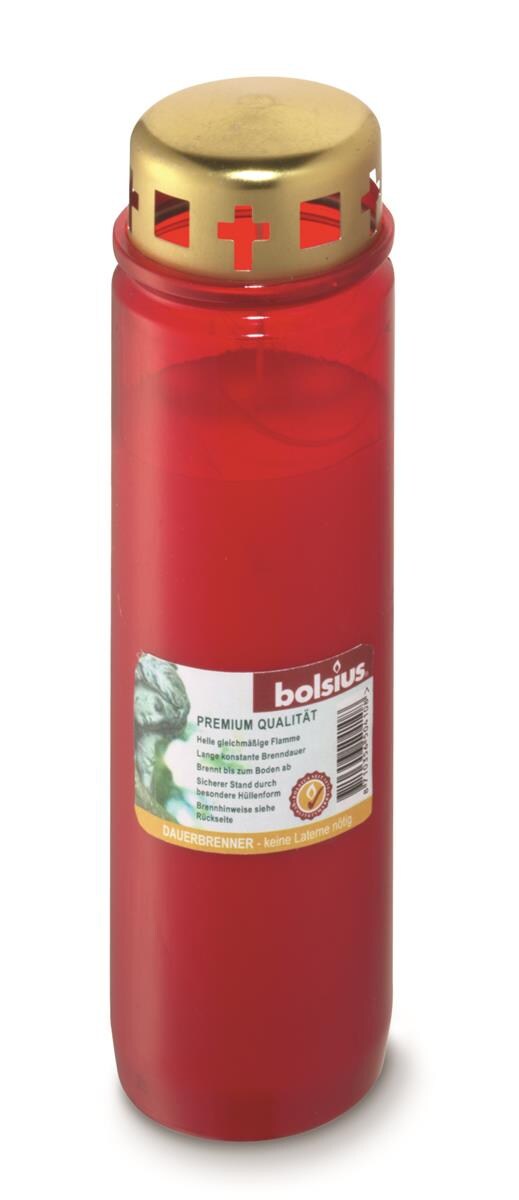 Bolsius Grablicht Dauerbrenner Nr. 9 mit Deckel, rot Image