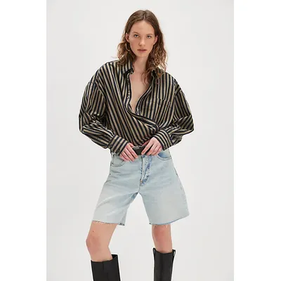 Lee Slouch Bermuda Shorts at Free People in Hint Of Rain, Size: 29