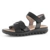 Riemchensandale GABOR, Damen, Gr. 40, schwarz, Glattleder, unifarben, casual, Schuhe, Sommerschuh, Keilsandalette, Bequemschuh mit Klettverschluss
