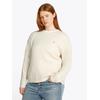 Rundhalspullover TOMMY HILFIGER CURVE "CRV CO CABLE C-NK LS SWEATER", Damen, Gr. 54, heather ivory petal, Strick, Obermaterial: 100% Baumwolle, meliert, casual, regular fit hüftlang, Rundhals, Langarm elastischer Bund, Pullover, in Großen Größen,...