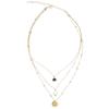 Kette mit Anhänger "Trinity", Damen, Gr. one size, gold, COLLEZIONE ALESSANDRO, Basic, Halsketten, modische Kette 3-reihig im Layerlook
