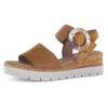 Keilsandalette GABOR "GENUA", Damen, Gr. 39, braun, Ziegenveloursleder, unifarben, modisch, Schuhe, Sommerschuh, Riemchensandale, Komfortschuh in Weite G (=weit)
