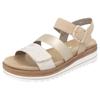 Keilsandalette REMONTE, Damen, Gr. 37, gold (beige, goldfarben), Lederimitat, casual, Schuhe, Keilabsatz, Sommerschuh, Sandale in veganer Verarbeitung