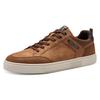 Plateausneaker MARCO TOZZI, Herren, Gr. 42, braun, Lederimitat, Textil, mehrfarbig, sportlich, Schuhe, Freizeitsch, Halbschuh, Schnürschuh mit Perforierung und Ziernähten