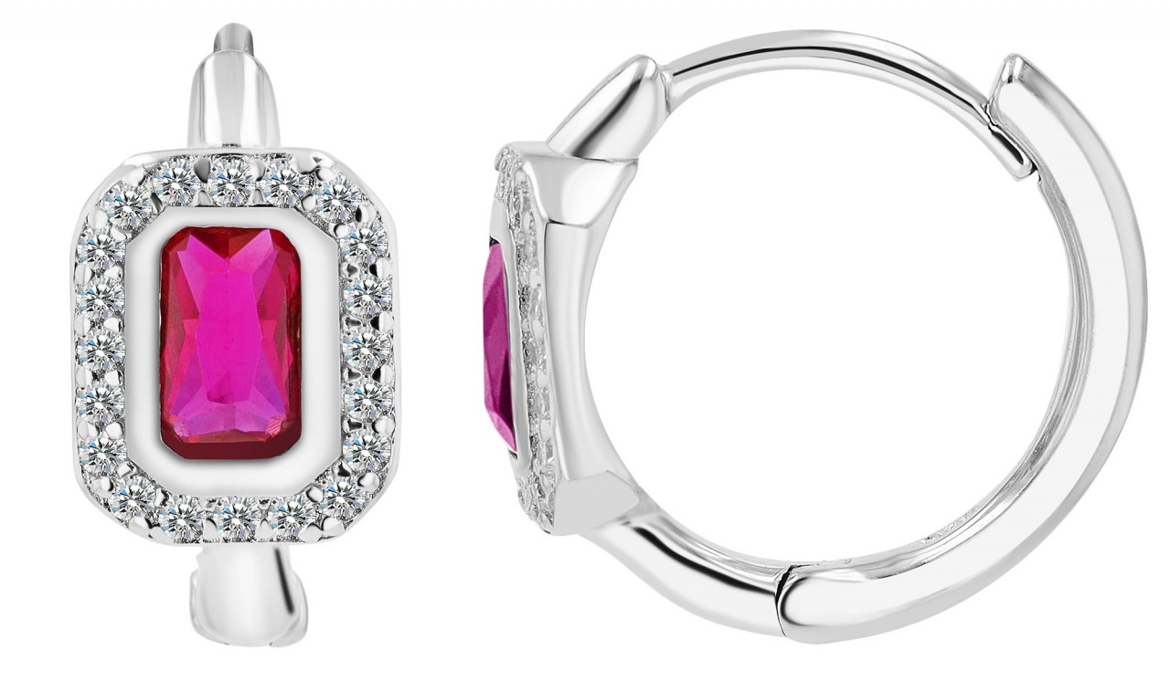 Paar Creolen ADELIA´S "Damen Creolen aus 925 Sterling Silber und Zirkonia Ø 11 mm", silber, Ohrringe, Damen, Damen, Silber 925 (Sterlingsilber) Image