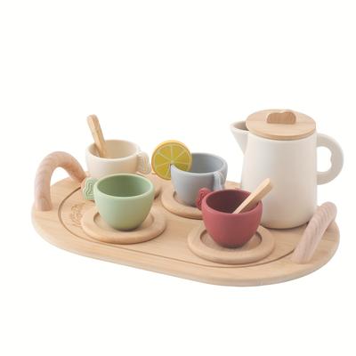 TEMU Creative Tea Set Toy Set, With Tray, Children's Role-playing Toys, Educational Early Education Cognitive Toys, Used As Home Decoration