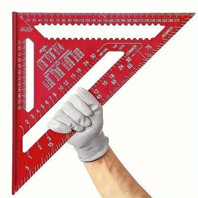 "TEMU Precision Aluminum Alloy Triangle Ruler - 7" & 12" Sizes, Metal Measuring And Tool For Home Improvement And Woodworking" Image