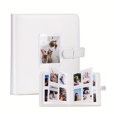 TEMU 1pc Pockets Pu Leather Photo Album For Mini Film, For Family Photos And Anniversary Photos, For Graduation Wedding Day New Year Gifts Image